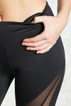 Athletic non-slip Black Mesh Leggings